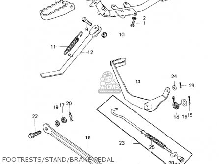 FOOTRESTS/STAND/BRAKE PEDAL - KD80-M2 KD80 1981