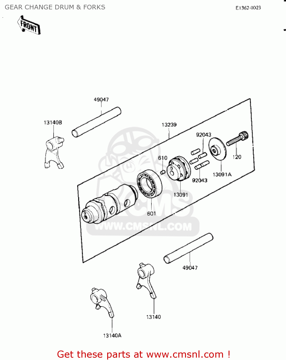 GEAR CHANGE DRUM & FORKS KD80-M3 KD80 1982 USA CN