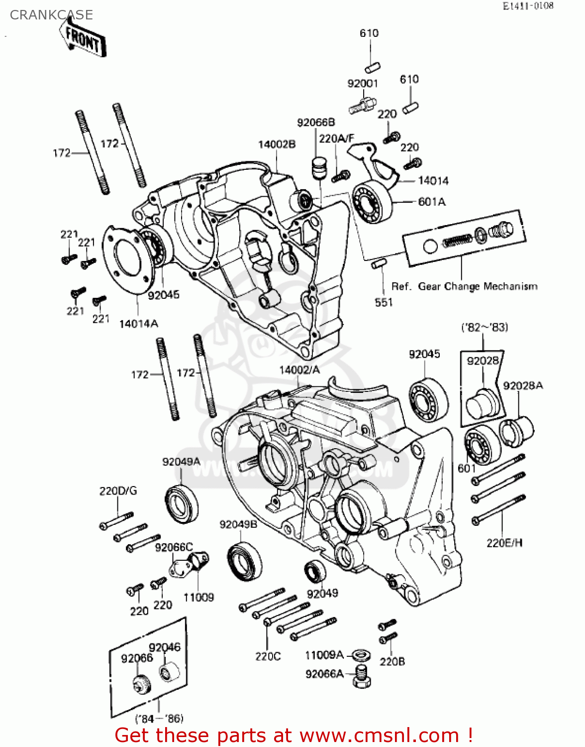 CRANKCASE KD80-M3 KD80 1982 USA CN