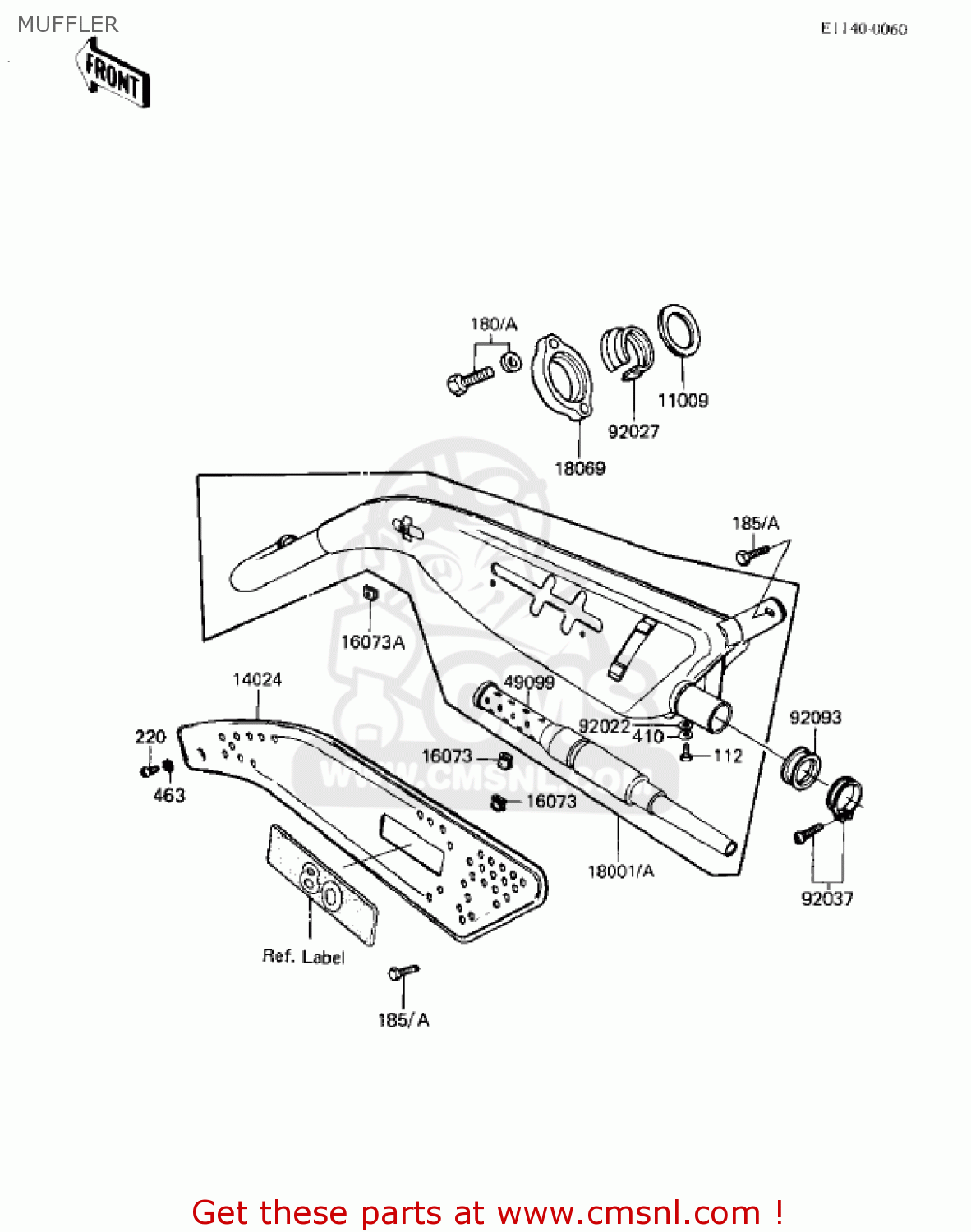 MUFFLER KD80-M3 KD80 1982 USA CN