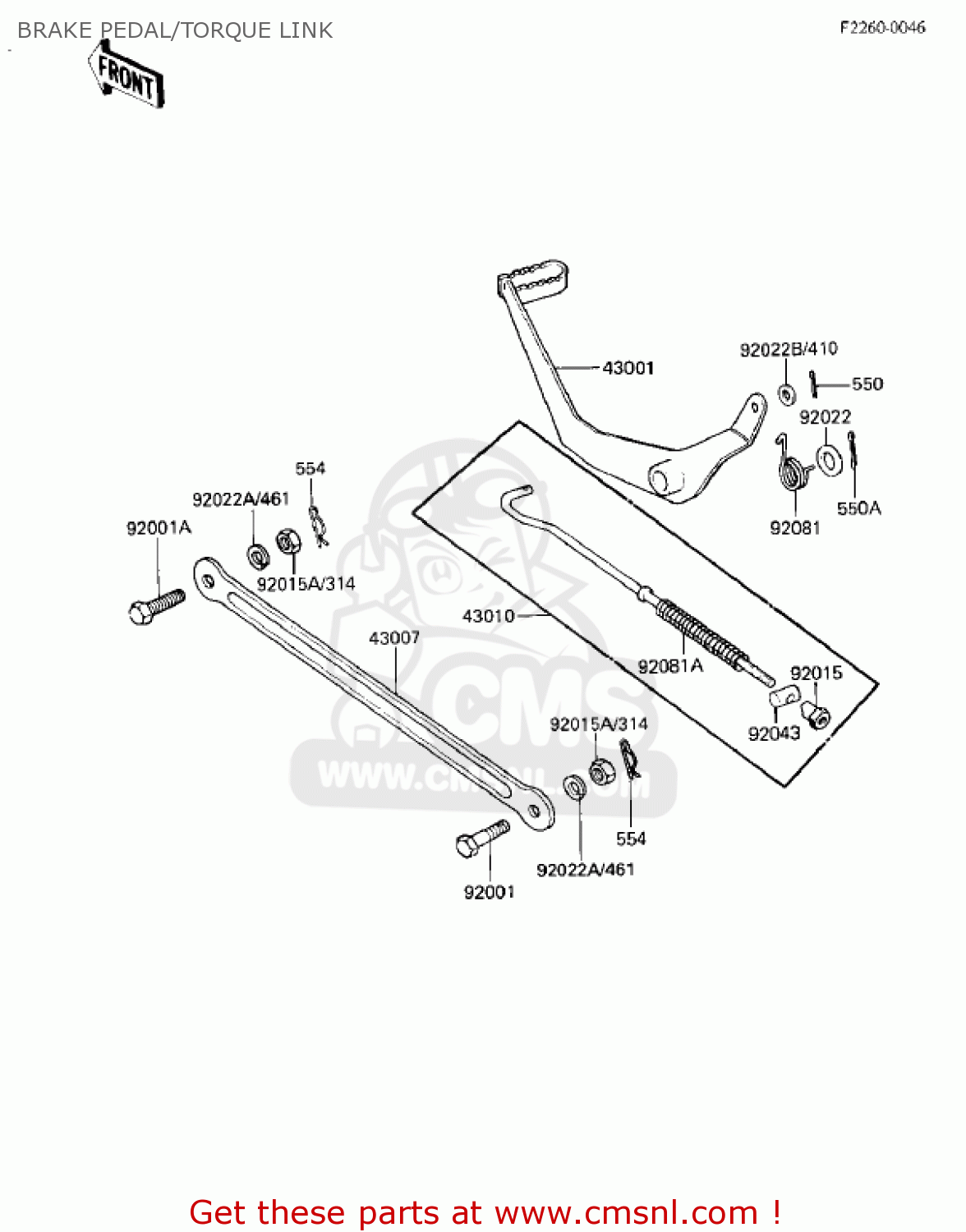 BRAKE PEDAL/TORQUE LINK KD80-M4 KD80 1983