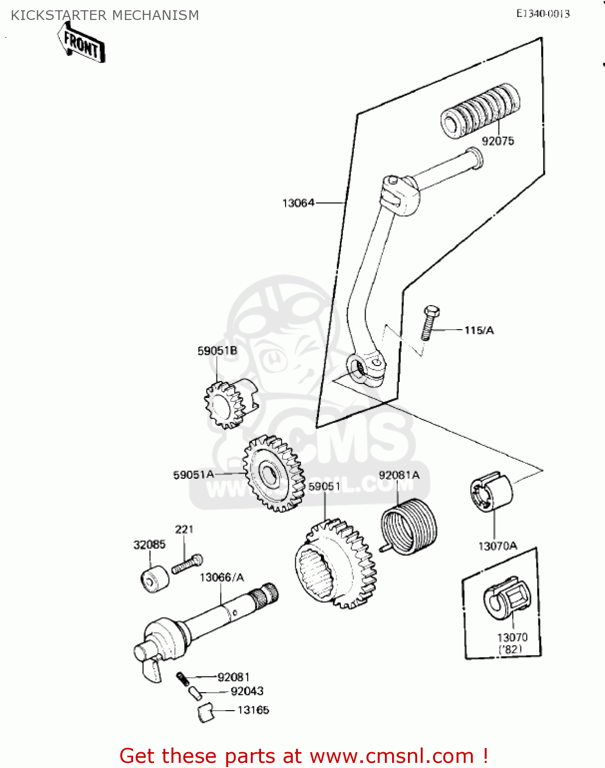 KICKSTARTER MECHANISM KD80-M6 KD80 1985