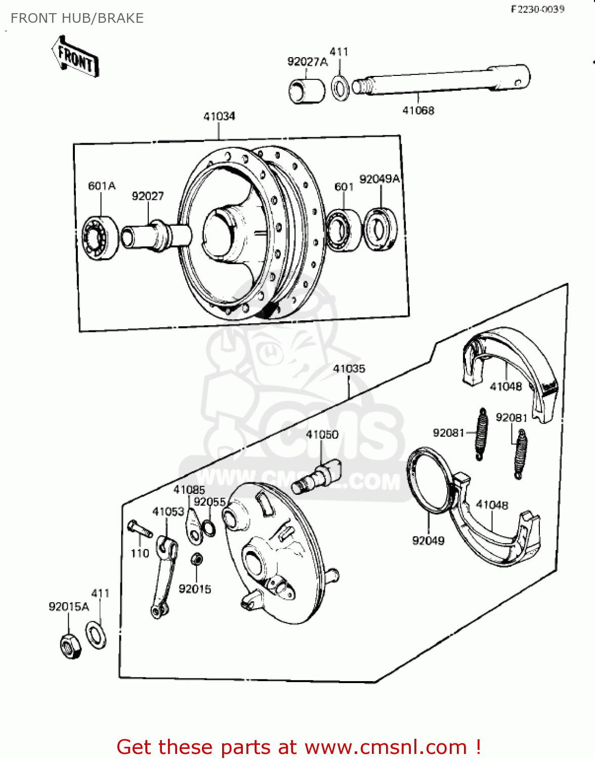 FRONT HUB/BRAKE KD80-M6 KD80 1985