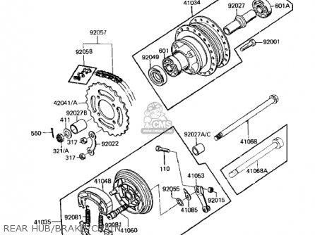 REAR HUB/BRAKE/CHAIN - KD80-M6 KD80 1985