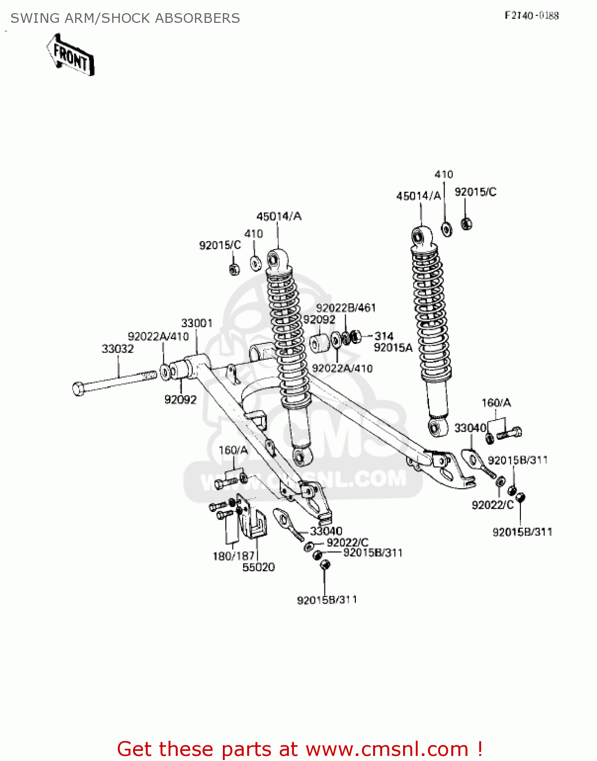 SWING ARM/SHOCK ABSORBERS KD80-M7 KD80 1986