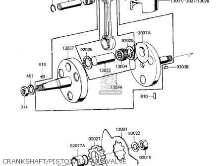 CRANKSHAFT/PISTON/ROTARY VALVE - KD80-M7 KD80 1986
