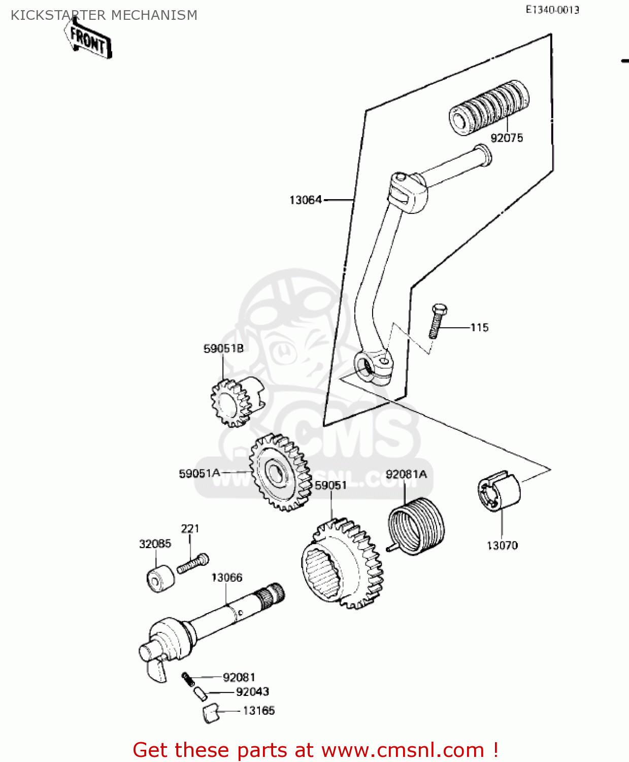 Kawasaki KD80-M8 KD80 1987 KICKSTARTER MECHANISM - buy original ...