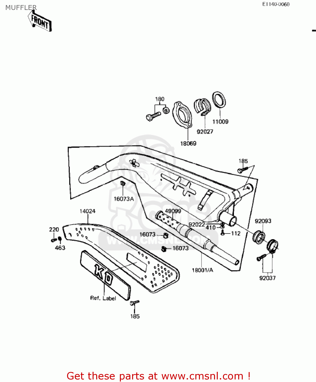 MUFFLER KD80-M8 KD80 1987