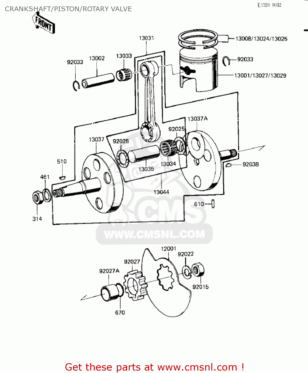 CRANKSHAFT/PISTON/ROTARY VALVE KD80-M8 KD80 1987