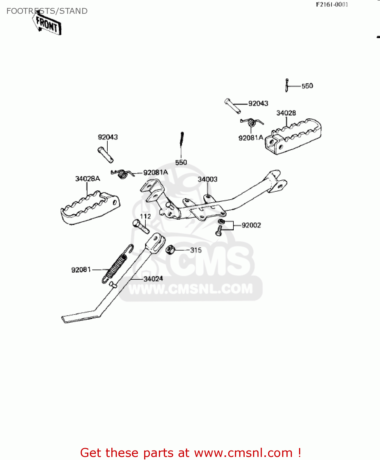 FOOTRESTS/STAND KD80-M8 KD80 1987