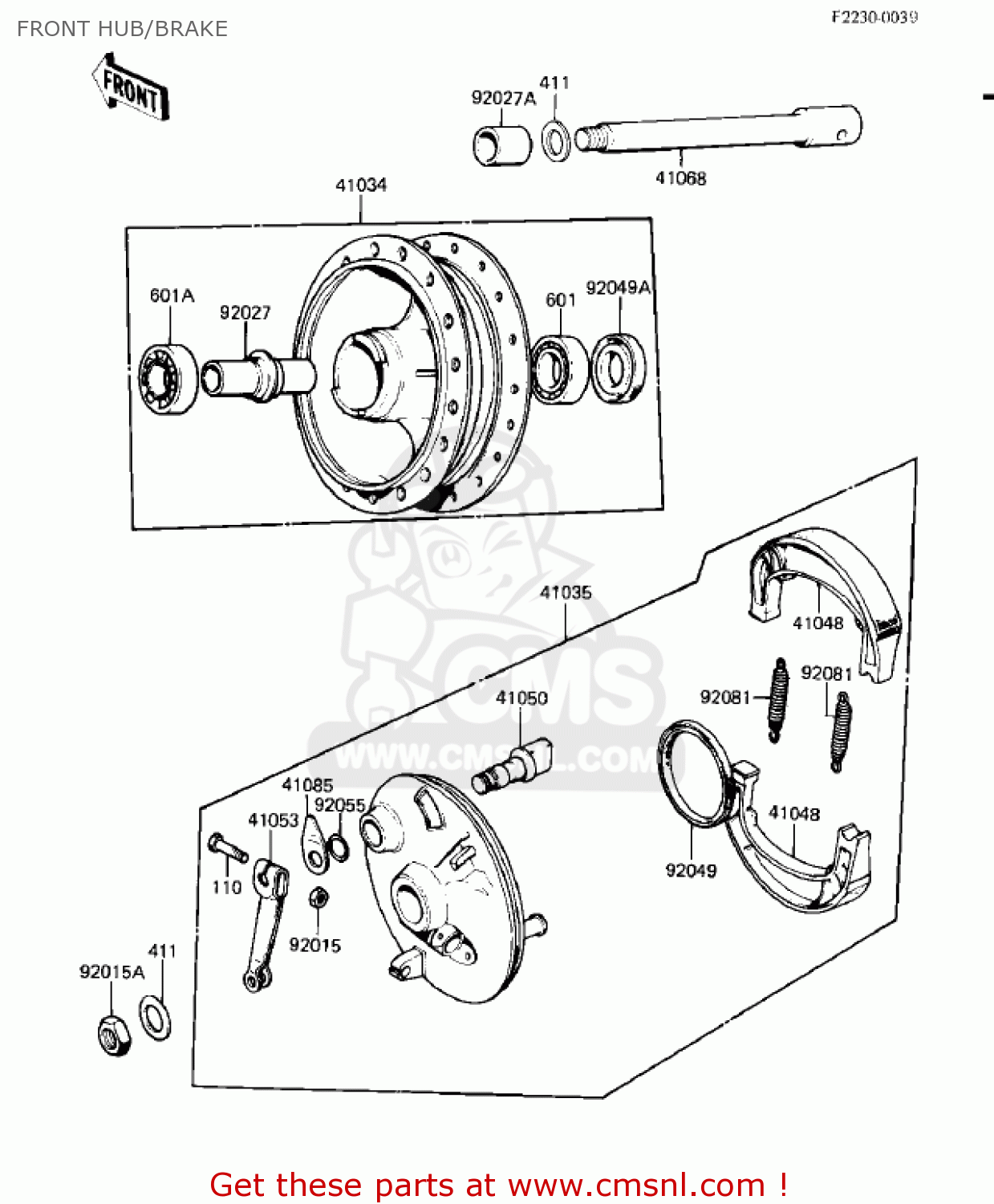 FRONT HUB/BRAKE KD80-M8 KD80 1987