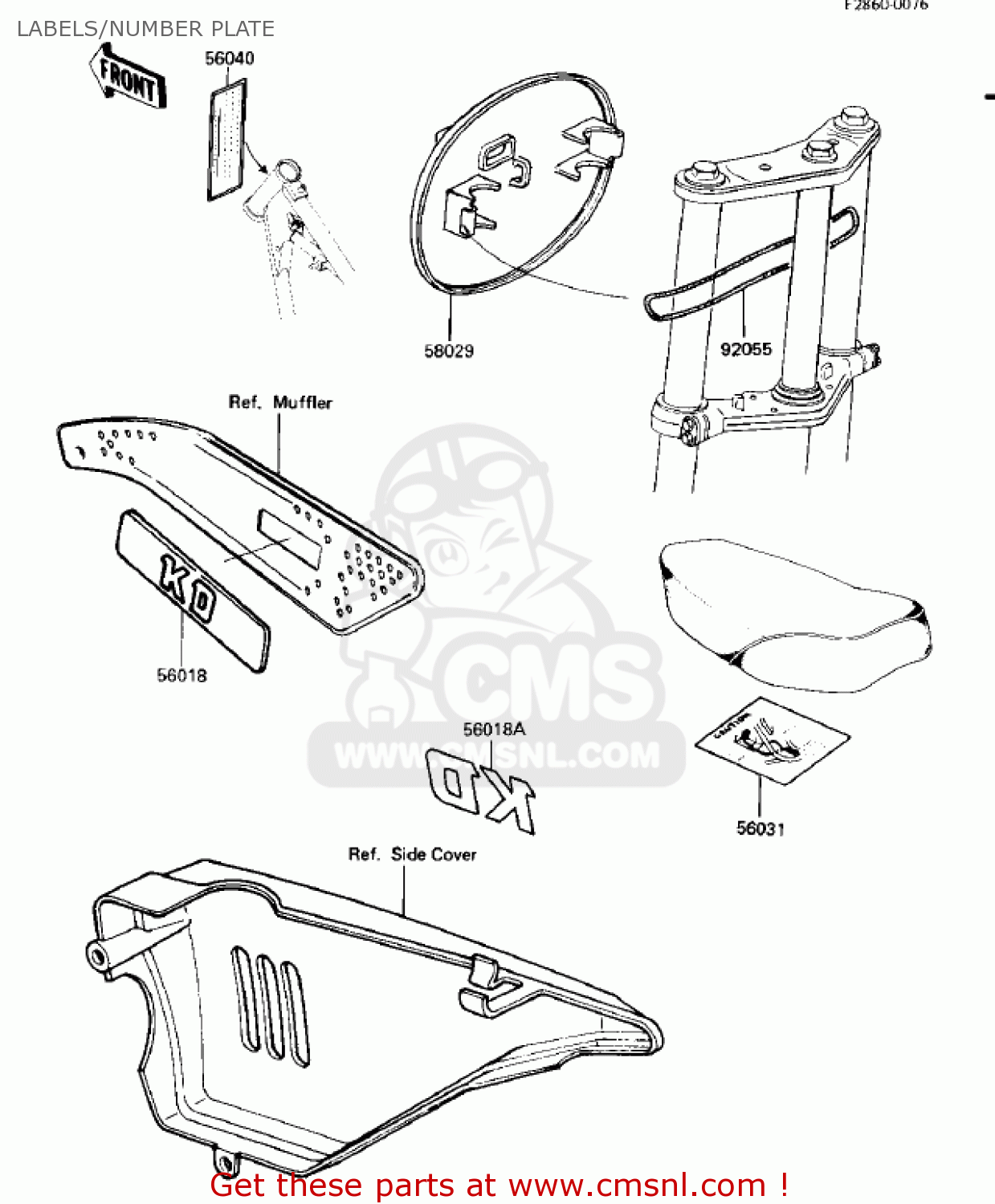 LABELS/NUMBER PLATE KD80-M8 KD80 1987