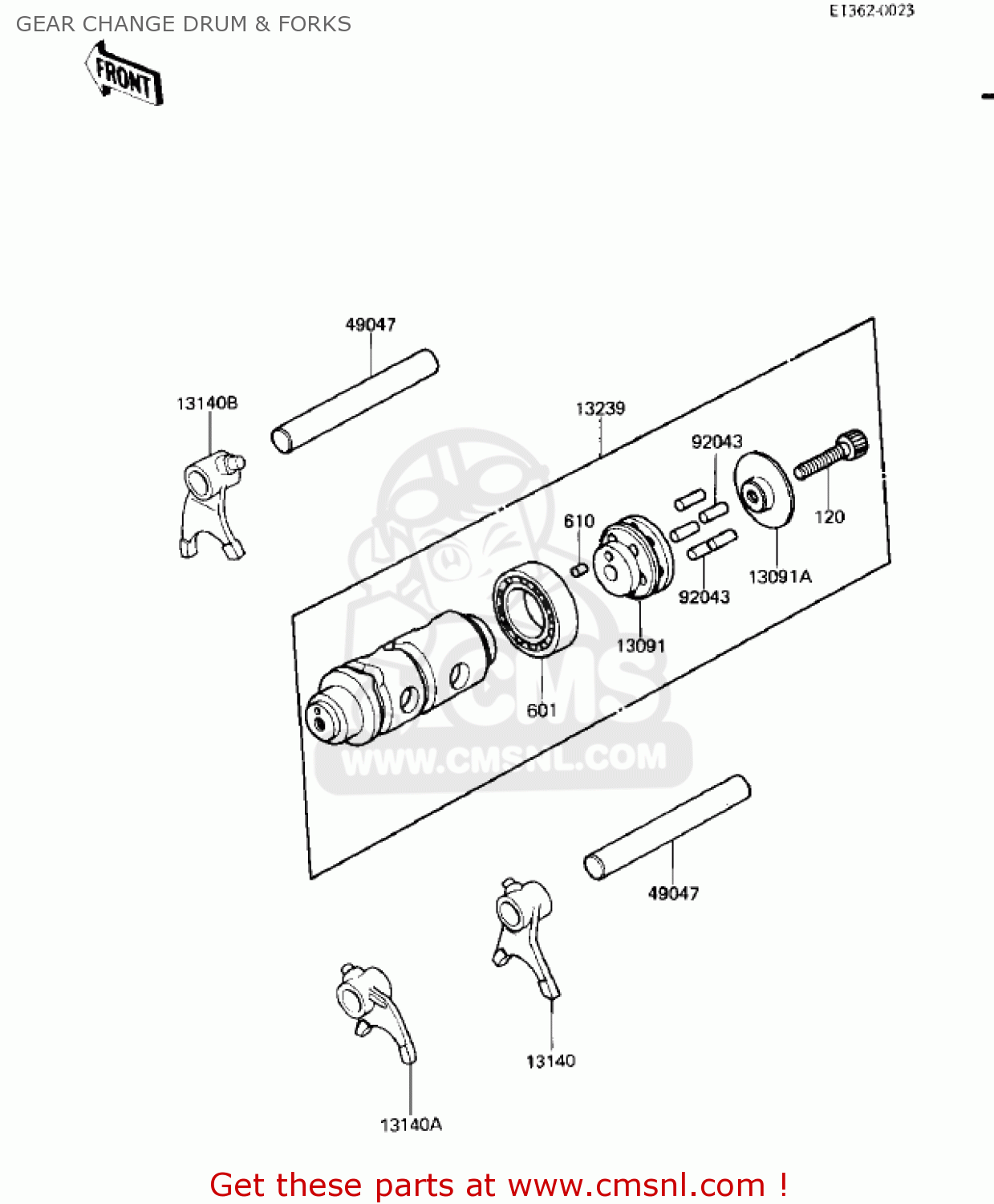 GEAR CHANGE DRUM & FORKS KD80-M8 KD80 1987