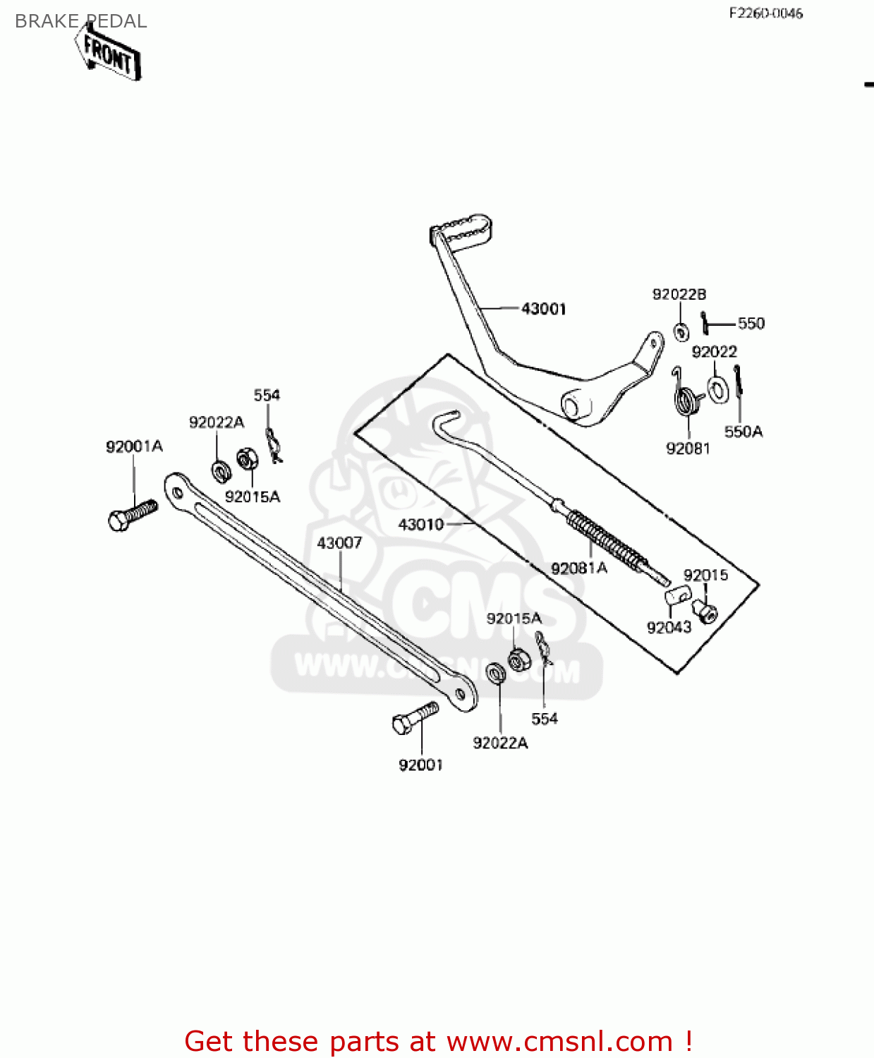 BRAKE PEDAL KD80-M8 KD80 1987