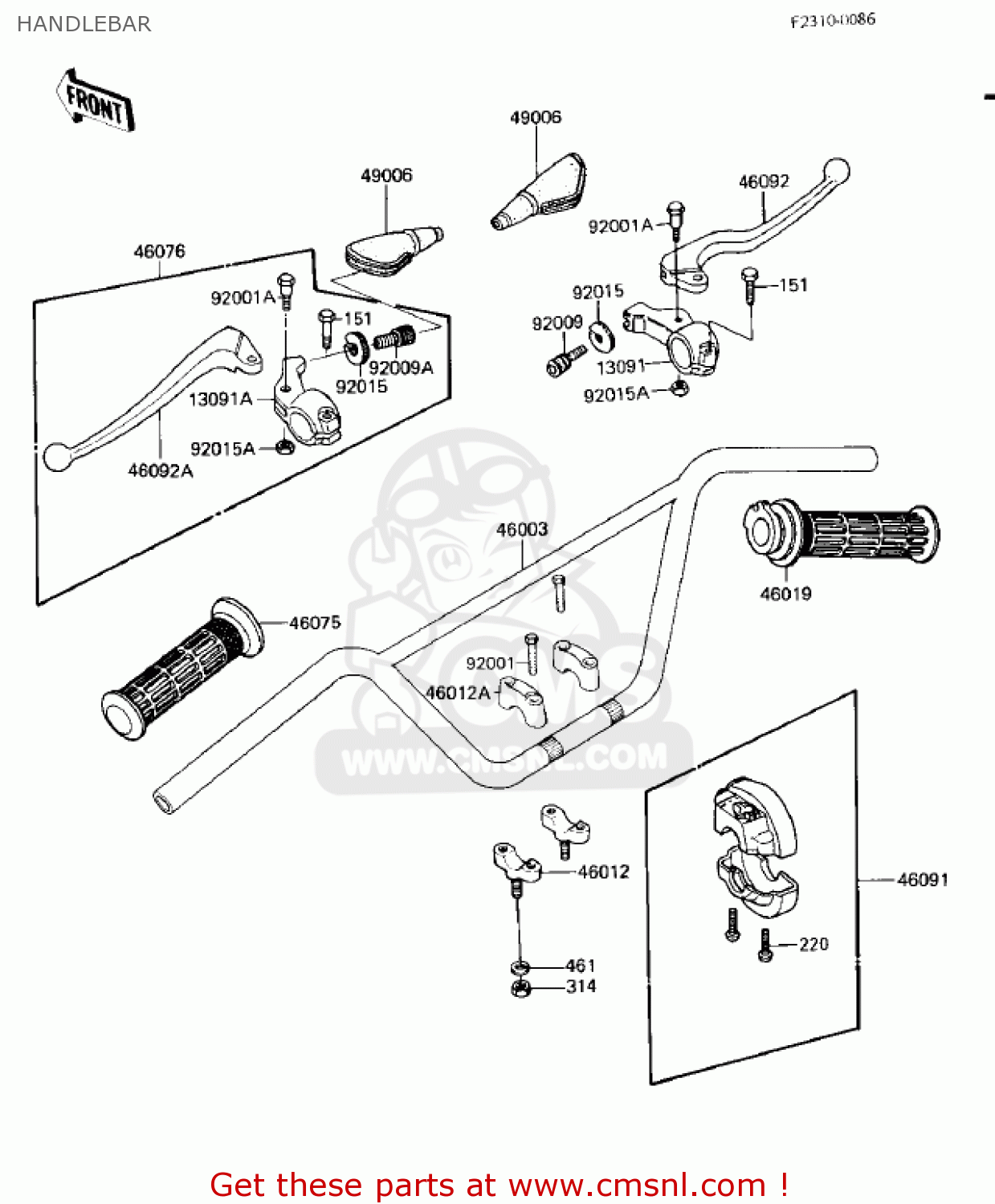 HANDLEBAR KD80-M8 KD80 1987