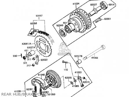 REAR HUB/BRAKE/CHAIN - KD80-M8 KD80 1987
