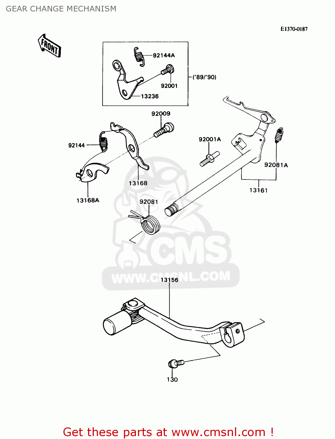 GEAR CHANGE MECHANISM KD80-N1 KD80X 1988 USA CANADA