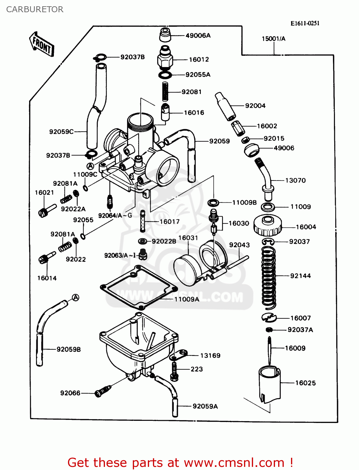 CARBURETOR KD80-N1 KD80X 1988 USA CANADA