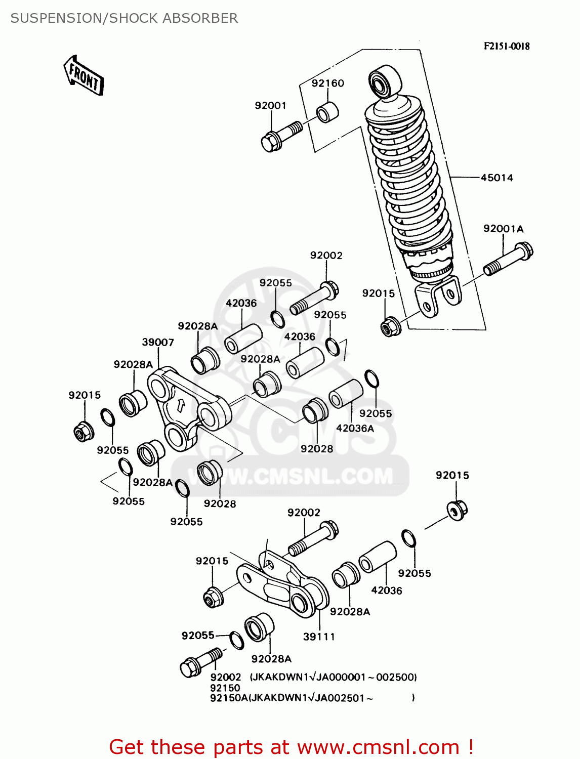 SUSPENSION/SHOCK ABSORBER KD80-N1 KD80X 1988 USA CANADA
