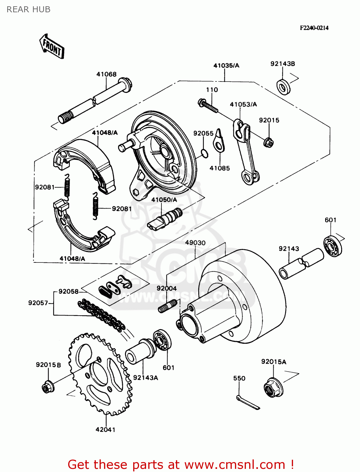 REAR HUB KD80-N1 KD80X 1988 USA CANADA