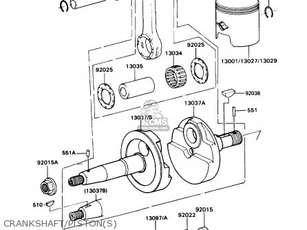 CRANKSHAFT/PISTON(S) - KD80-N1 KD80X 1988 USA CANADA