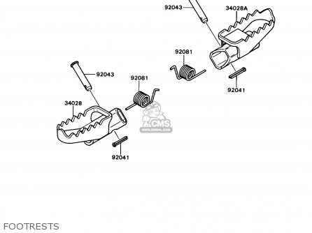 FOOTRESTS - KD80-N1 KD80X 1988 USA CANADA