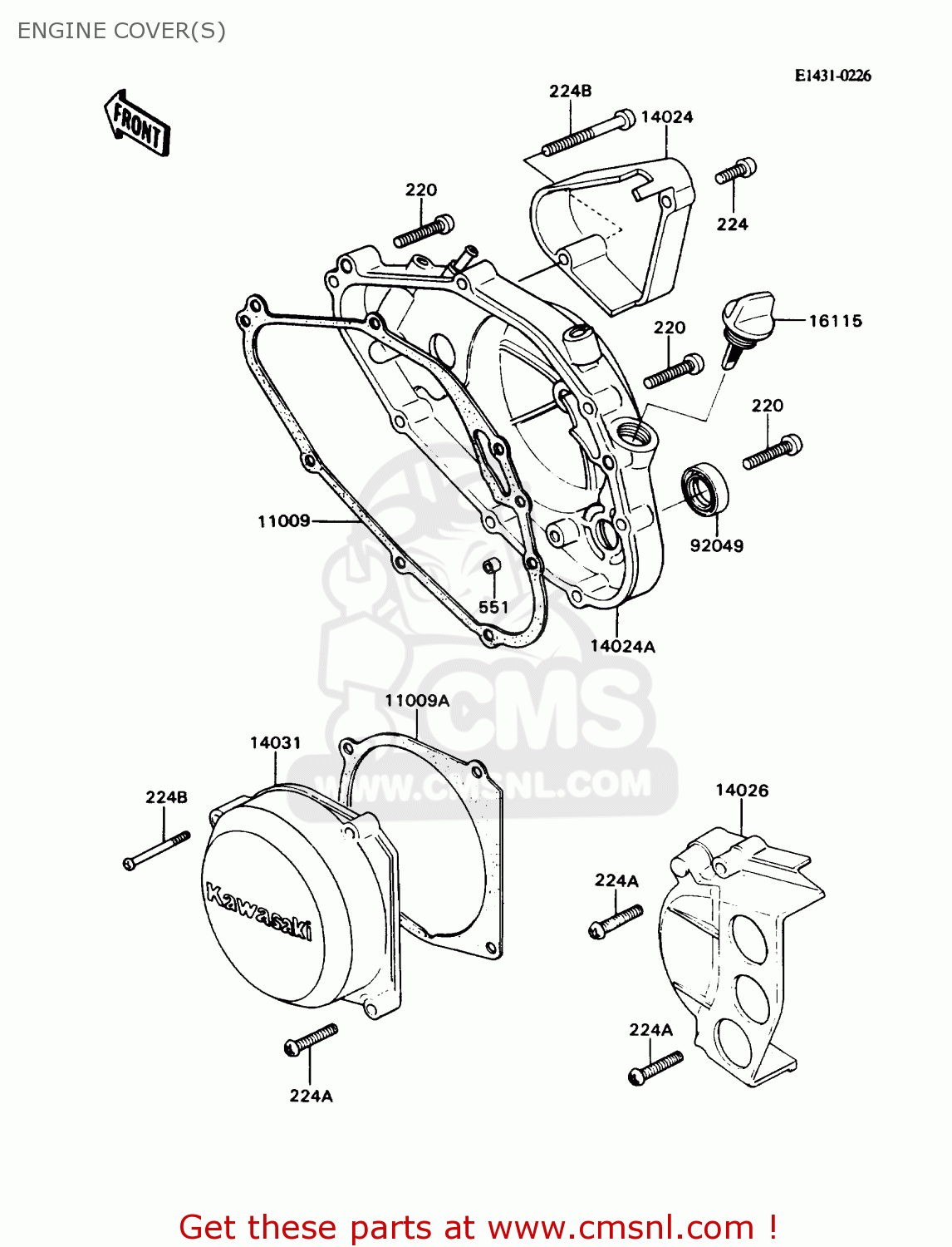 ENGINE COVER(S) KD80-N2 KD80X 1989 USA CANADA