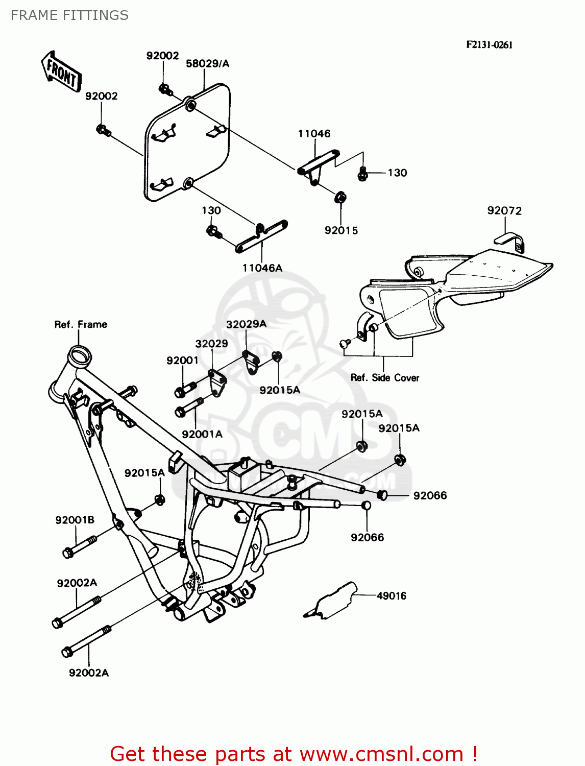 FRAME FITTINGS KD80-N2 KD80X 1989 USA CANADA