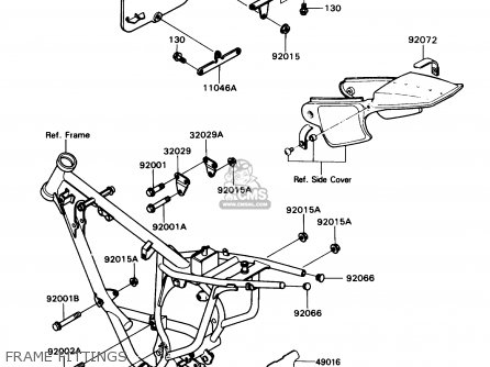 FRAME FITTINGS - KD80-N2 KD80X 1989 USA CANADA