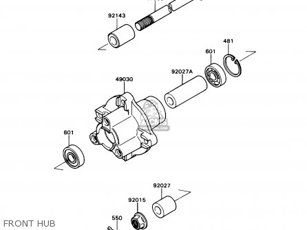 FRONT HUB - KD80-N2 KD80X 1989 USA CANADA