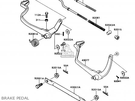 BRAKE PEDAL - KD80-N2 KD80X 1989 USA CANADA