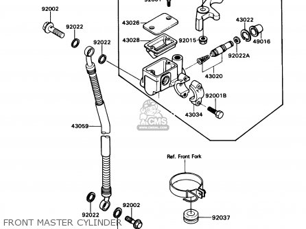 FRONT MASTER CYLINDER - KD80-N2 KD80X 1989 USA CANADA