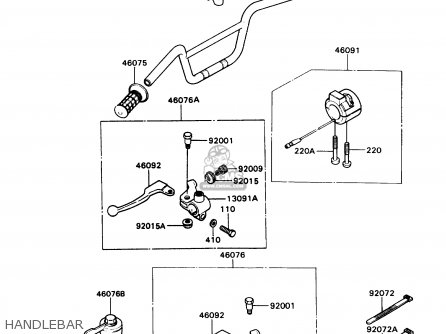 HANDLEBAR - KD80-N2 KD80X 1989 USA CANADA