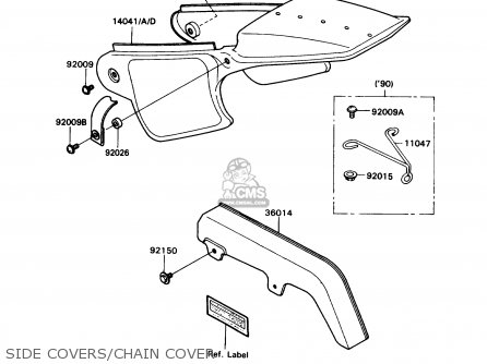 SIDE COVERS/CHAIN COVER - KD80-N2 KD80X 1989 USA CANADA
