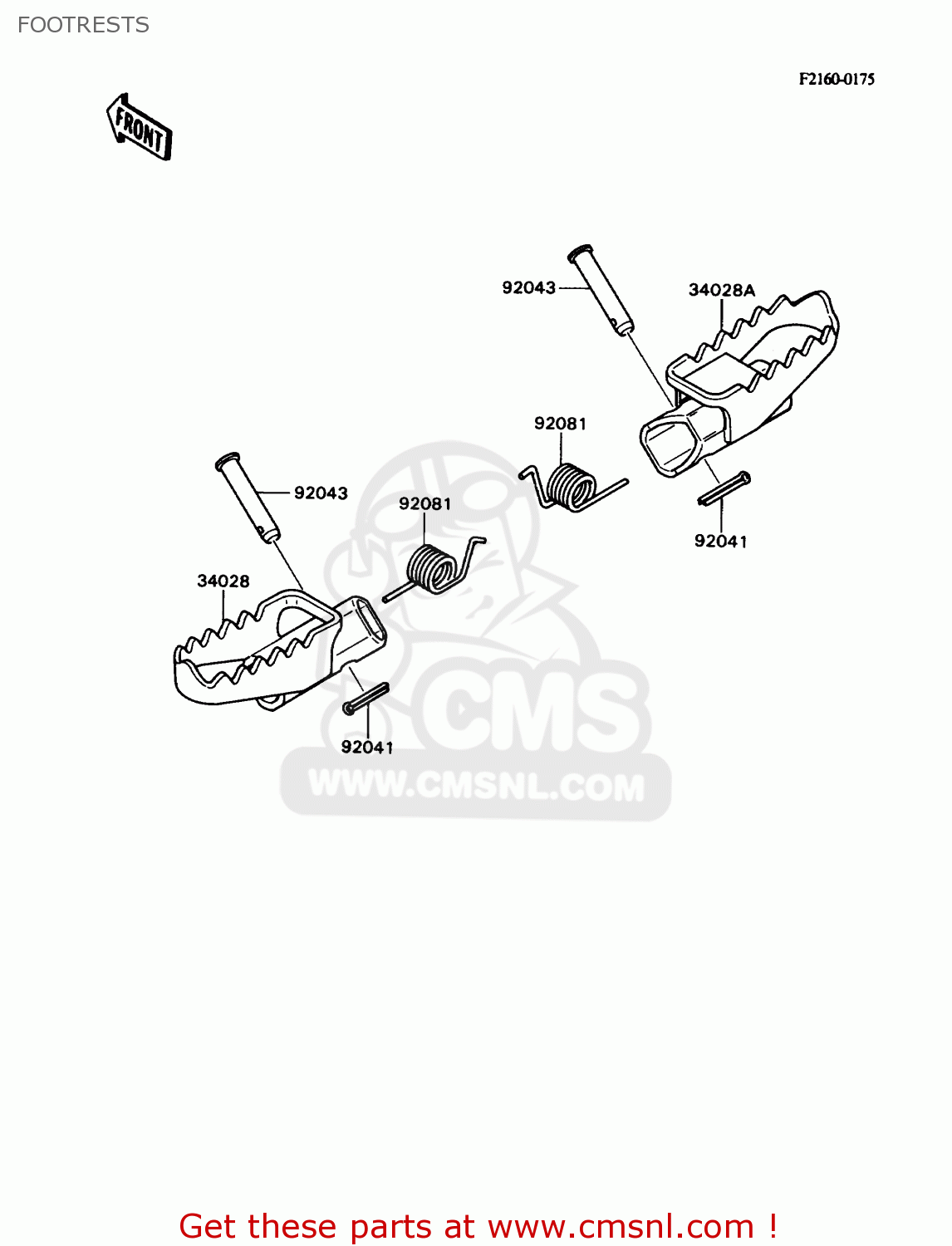 FOOTRESTS KD80-N3 KD80X 1990 CANADA