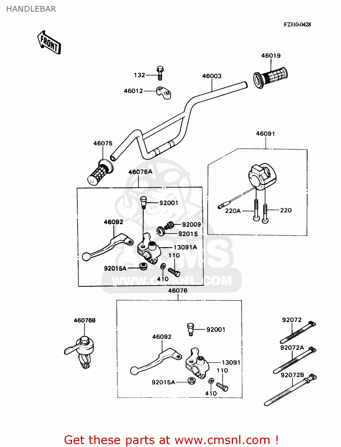 HANDLEBAR KD80-N3 KD80X 1990 CANADA