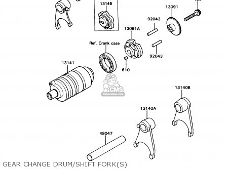 GEAR CHANGE DRUM/SHIFT FORK(S) - KD80-N3 KD80X 1990 CANADA