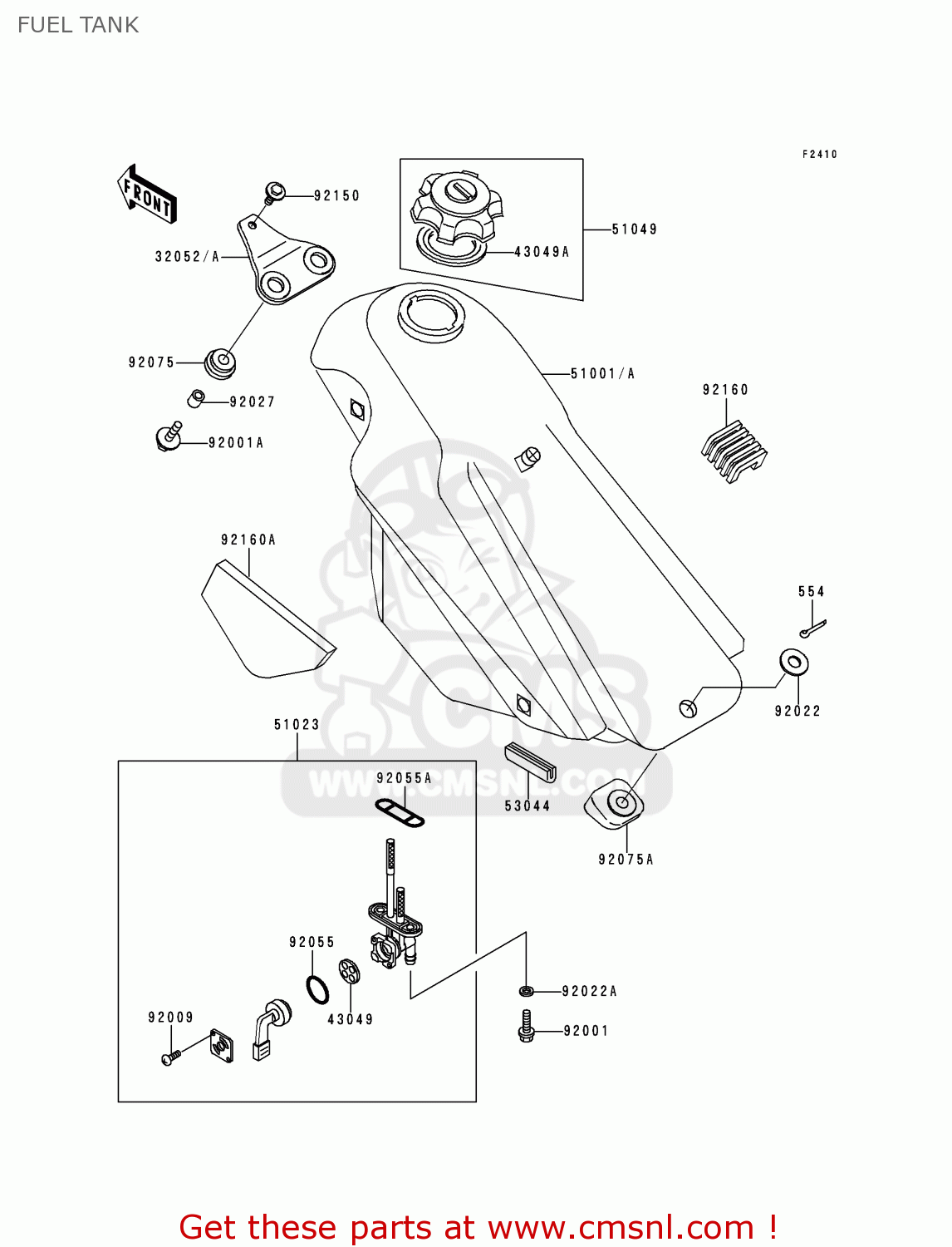 FUEL TANK KDX125-A1 1990 EUROPE UK FR AR NR SA SD ST