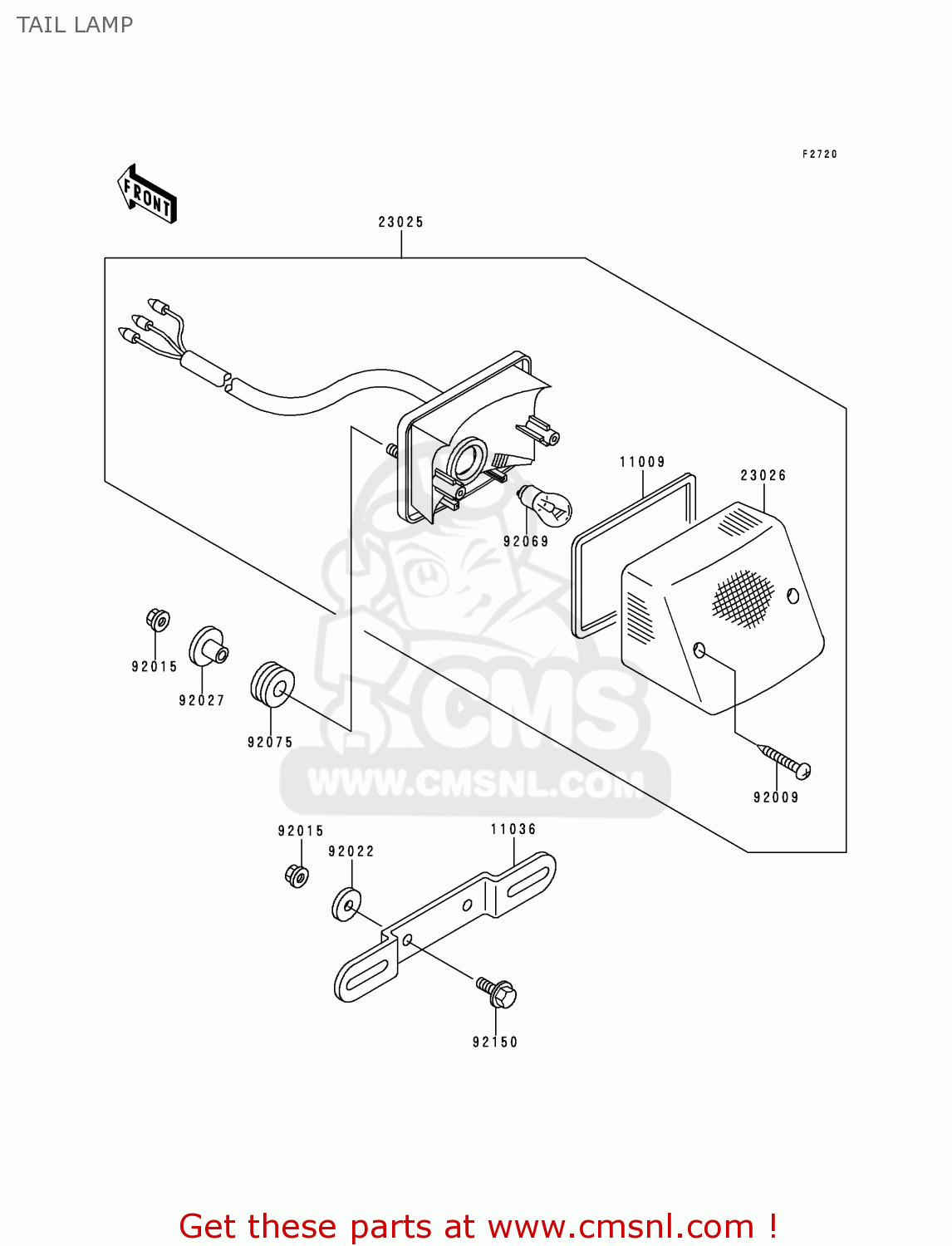 TAIL LAMP KDX125-A1 1990 EUROPE UK FR AR NR SA SD ST