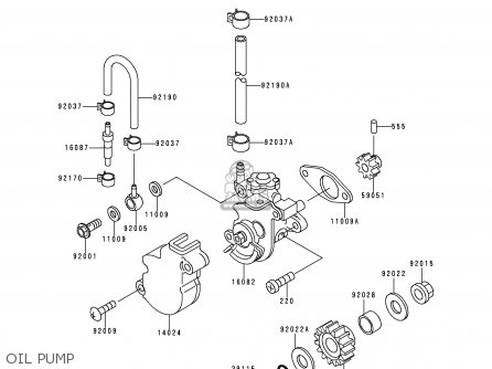 OIL PUMP - KDX125-A1 1990 EUROPE UK FR AR NR SA SD ST