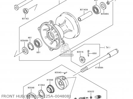 FRONT HUB(&SIM;DX125A-004808) - KDX125-A1 1990 EUROPE UK FR AR NR SA SD ST