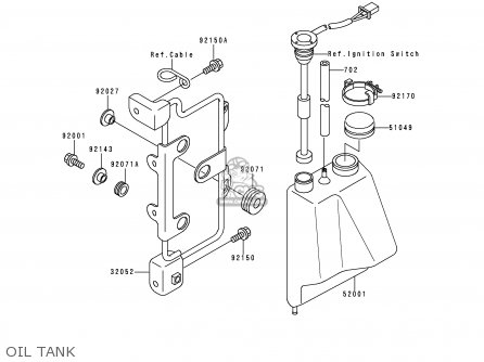 OIL TANK - KDX125-A1 1990 EUROPE UK FR AR NR SA SD ST
