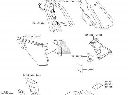 LABEL - KDX125-A1 1990 EUROPE UK FR AR NR SA SD ST