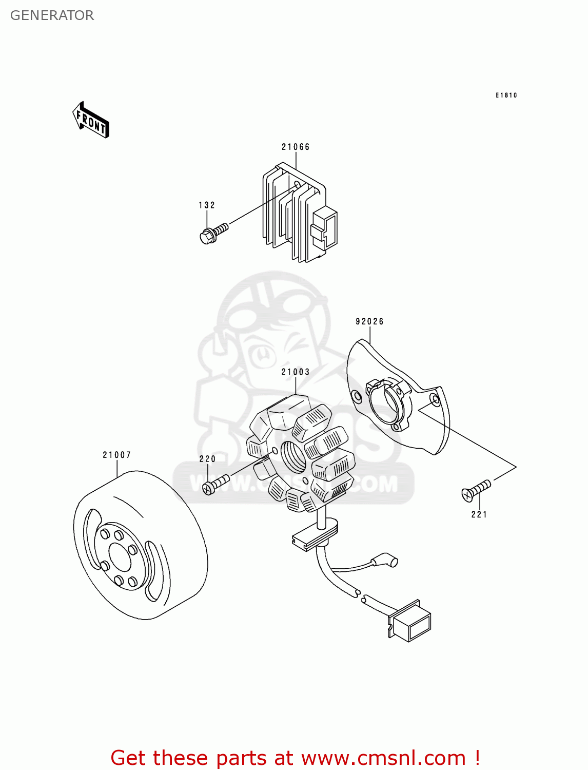 GENERATOR KDX125-A2 1991 EUROPE UK AR GR NR SA ST