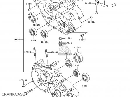 CRANKCASE - KDX125-A2 1991 EUROPE UK AR GR NR SA ST