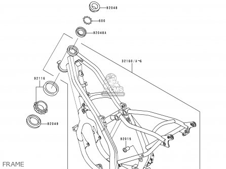 FRAME - KDX125-A2 1991 EUROPE UK AR GR NR SA ST