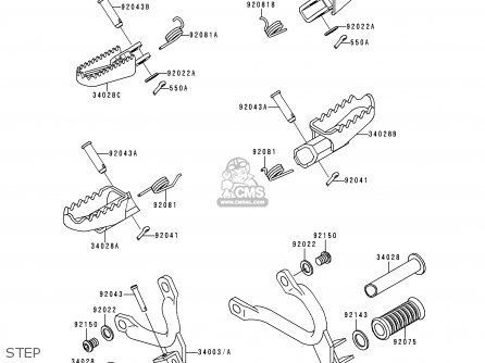 STEP - KDX125-A2 1991 EUROPE UK AR GR NR SA ST