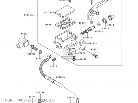 FRONT MASTER CYLINDER - KDX125-A2 1991 EUROPE UK AR GR NR SA ST