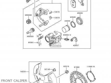 FRONT CALIPER - KDX125-A2 1991 EUROPE UK AR GR NR SA ST