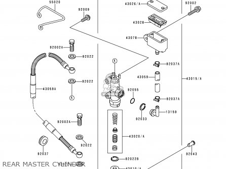 REAR MASTER CYLINDER - KDX125-A2 1991 EUROPE UK AR GR NR SA ST